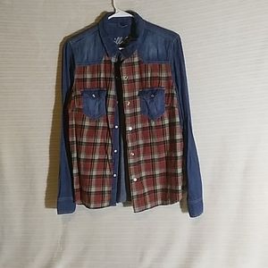 Plaid/Denim Button down shirt